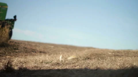 Tractor on farm Stock Footage