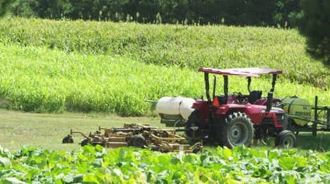 TRACTOR ON THE FARM Stock Footage 56400584