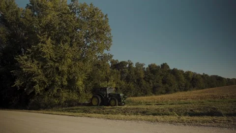 Tractor On A Farm Stock Footage 252384157