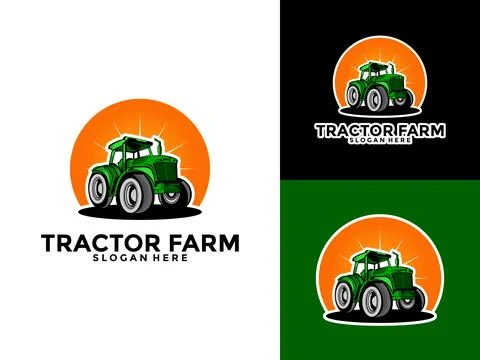 Tractor Farm Logo Vector, Tractor Machine Logo design template Stock Illustration