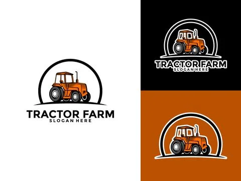 Tractor Farm Logo Vector, Tractor Machine Logo design template Stock Illustration