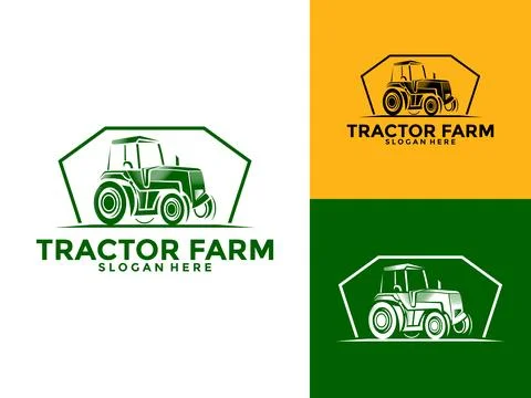 Tractor Farm Logo Vector, Tractor Machine Logo design template Stock Illustration