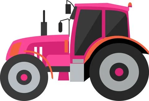 Tractor farm machine vector icon isolated on white Stock Illustration