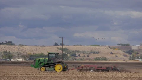 Tractor On A Farm Medium Video stock 96049170