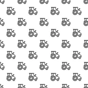 Tractor farm vehicle seamless pattern background Illustrazione stock