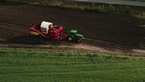 Tractor Farming Potatoes Stock Footage 229906261