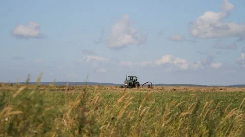 Tractor on the field Stock Footage 54711704