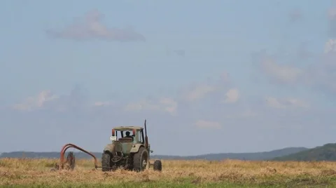 Tractor on the field Stock Footage 54712298