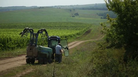 Tractor in the field Stock Footage 74388502