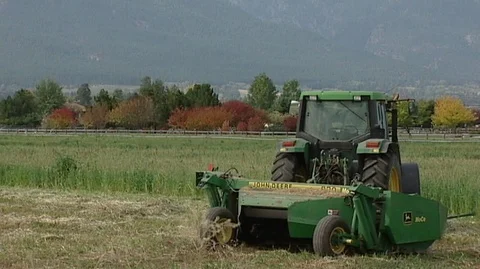 Tractor in Field Stock Footage 93031939