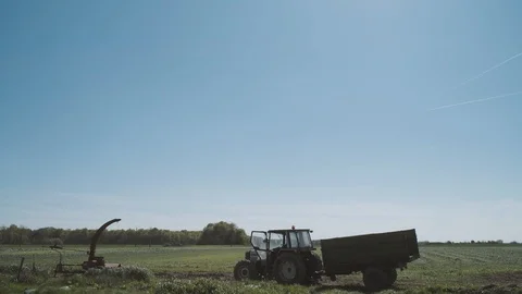 Tractor in a field Stock Footage