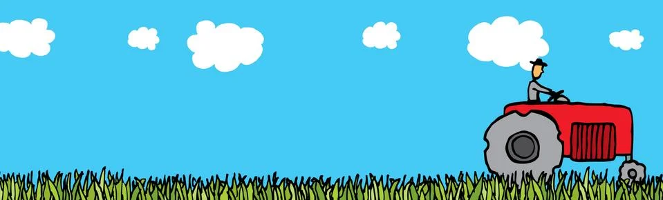 Tractor in the field Stock Illustration