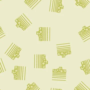Tractor field line seamless pattern Stock Illustration
