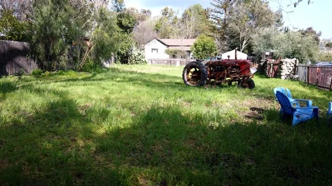 Tractor in a field (Los Olivos, CA) Stockbeeldmateriaal 105266434