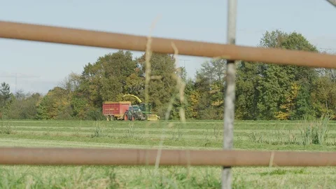 Tractor in field netherlands Stock Footage 125870067