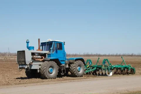Tractor in field Foto stock