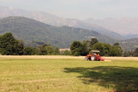 Tractor in field 스톡 사진