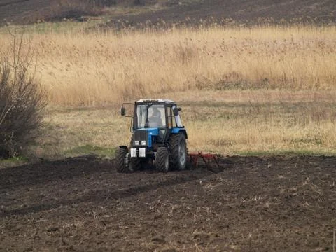 Tractor in a field 스톡 사진