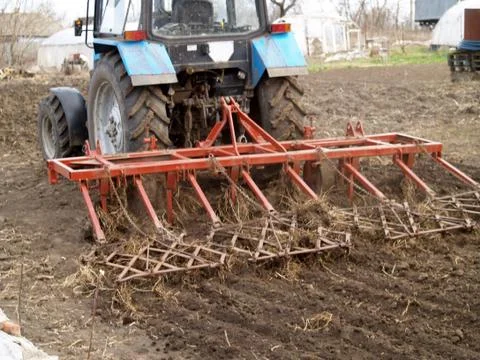 Tractor in a field Foto stock