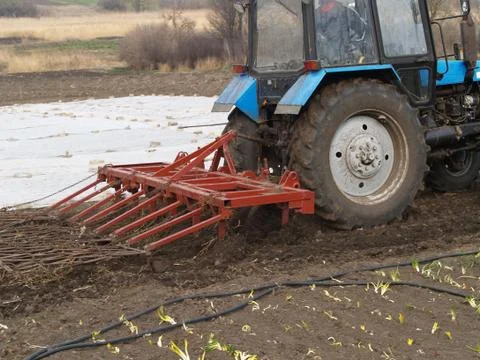 Tractor in a field Foto stock