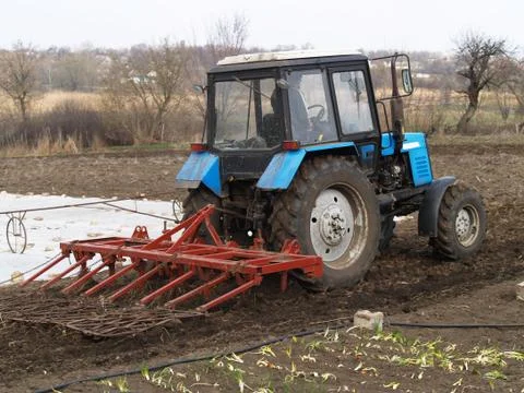 Tractor in a field Foto stock