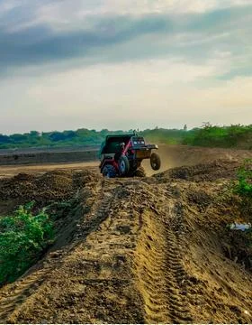 Tractor In The Field. Foto stock