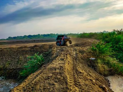 Tractor In The Field. Foto stock
