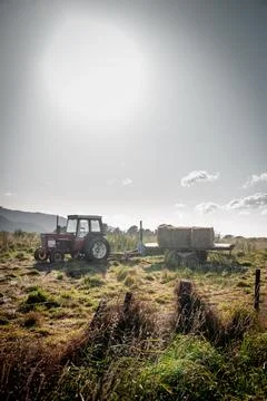 Tractor in Field Stock Photos