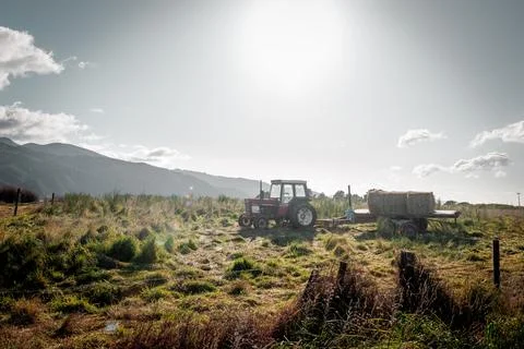 Tractor in Field Stock Photos
