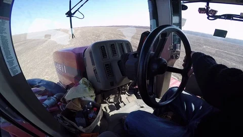 Tractor in the field sow Stock Footage 88883758