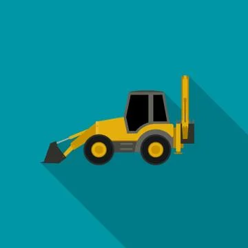 Tractor flat icon Stock Illustration