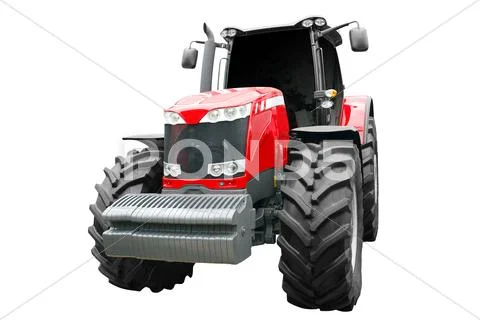 Tractor front view isolated.jpg Stock Photos