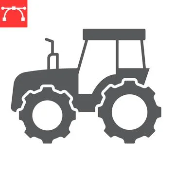 Tractor glyph icon Stock Illustration