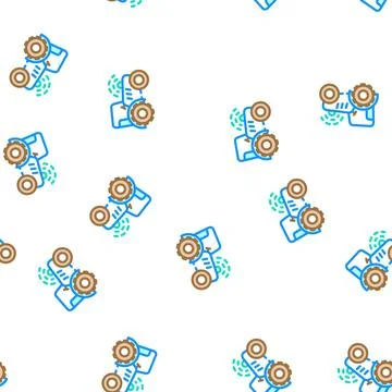 Tractor with gps vector seamless pattern Stockillustratie