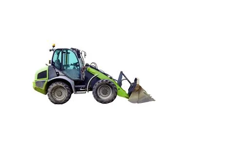 Tractor grader bulldozer for construction on white Stock Illustration