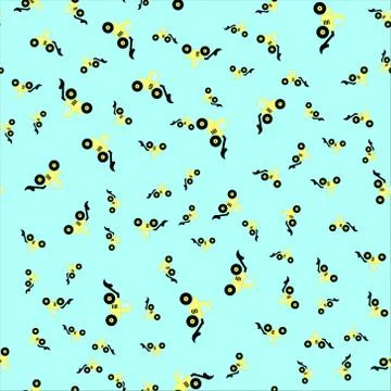 Tractor hand drawing illustration vector pattern.Blue background Stock Illustration