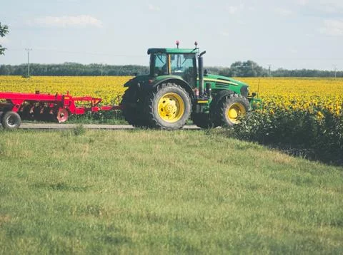 Tractor with Harrow Stock Photos