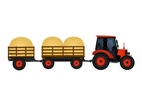 Tractor with hay Stock Illustration