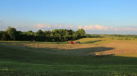 Tractor Hay Roller Long Shadows  1 HD Vidéo 24773380
