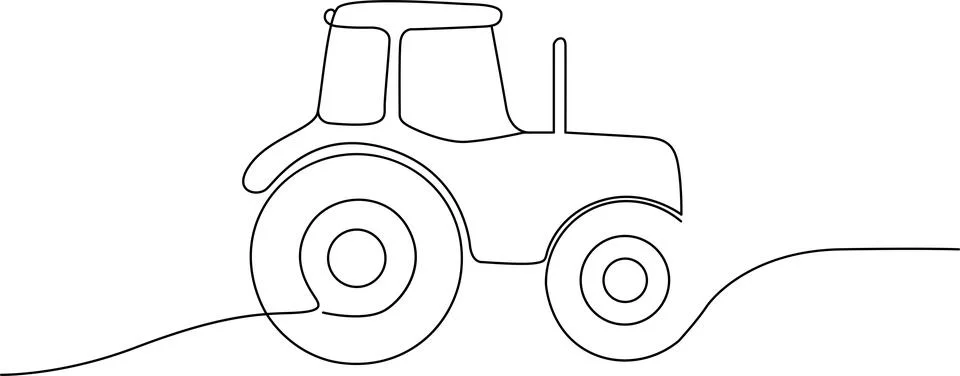 Tractor on a hillside Vector Illustrazione stock