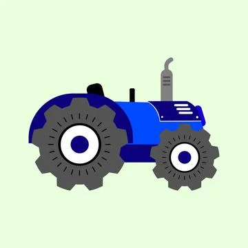 Tractor icon in flat style. Illustration on white background. Stock Illustration