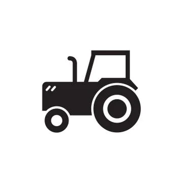 Tractor Icon In Flat Style Vector For Apps, UI, Websites. Black Icon Vector Stock Illustration