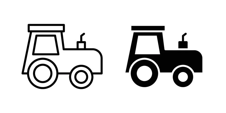 Tractor icon Illustration set. Vector Eps10 for apps Stock Illustration