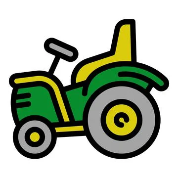 Tractor icon, outline style Stock Illustration