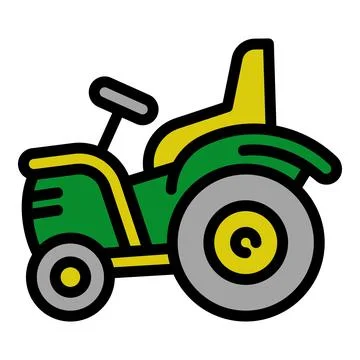 Tractor icon, outline style Stock Illustration