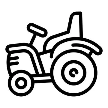 Tractor icon, outline style Stock Illustration