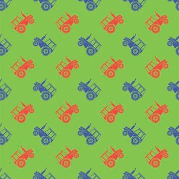 Tractor Icon Seamless Pattern Illustrazione stock