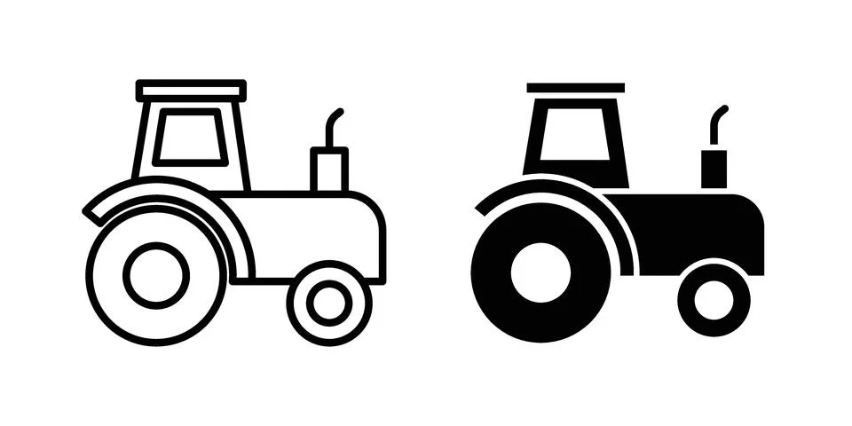 Tractor icon symbol  illustration bundle in black colour Stock Illustration