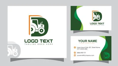 Tractor Initial Letter D Logo and Business Card Stock Illustration