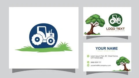 Tractor Initial Letter O Logo and Business Card Stock Illustration